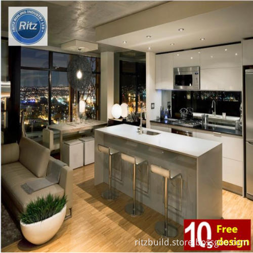 High Gloss Kitchen Cabinet Free Design Fit for Your House Size Home Furniture